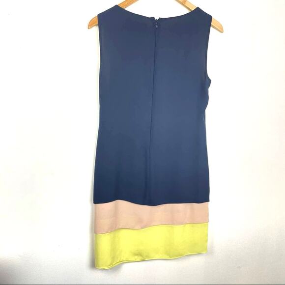 BCBG | Color Block Flowing Dress Blue Yellow Pink - Picture 4 of 9